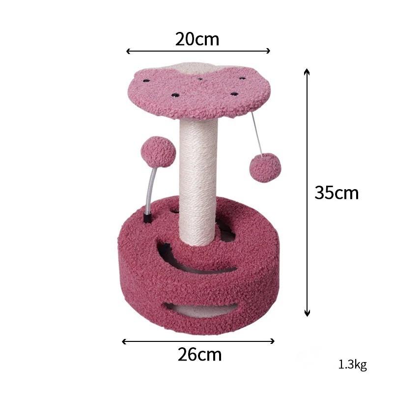 KittyBlossom Compact Cat Scratcher - 35cm with Play Balls