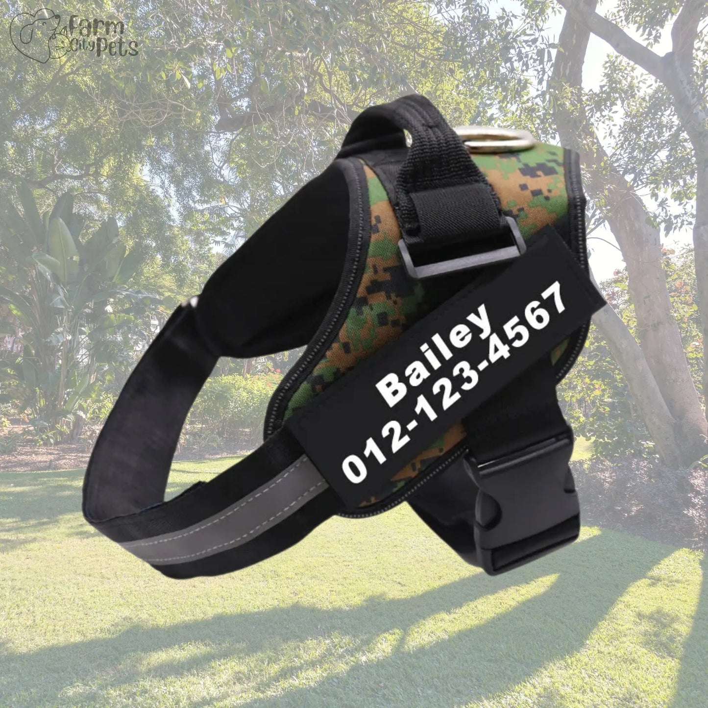 Custom No Pull Reflective Dog Harness - Add Your Pet's Name Farm City Pets