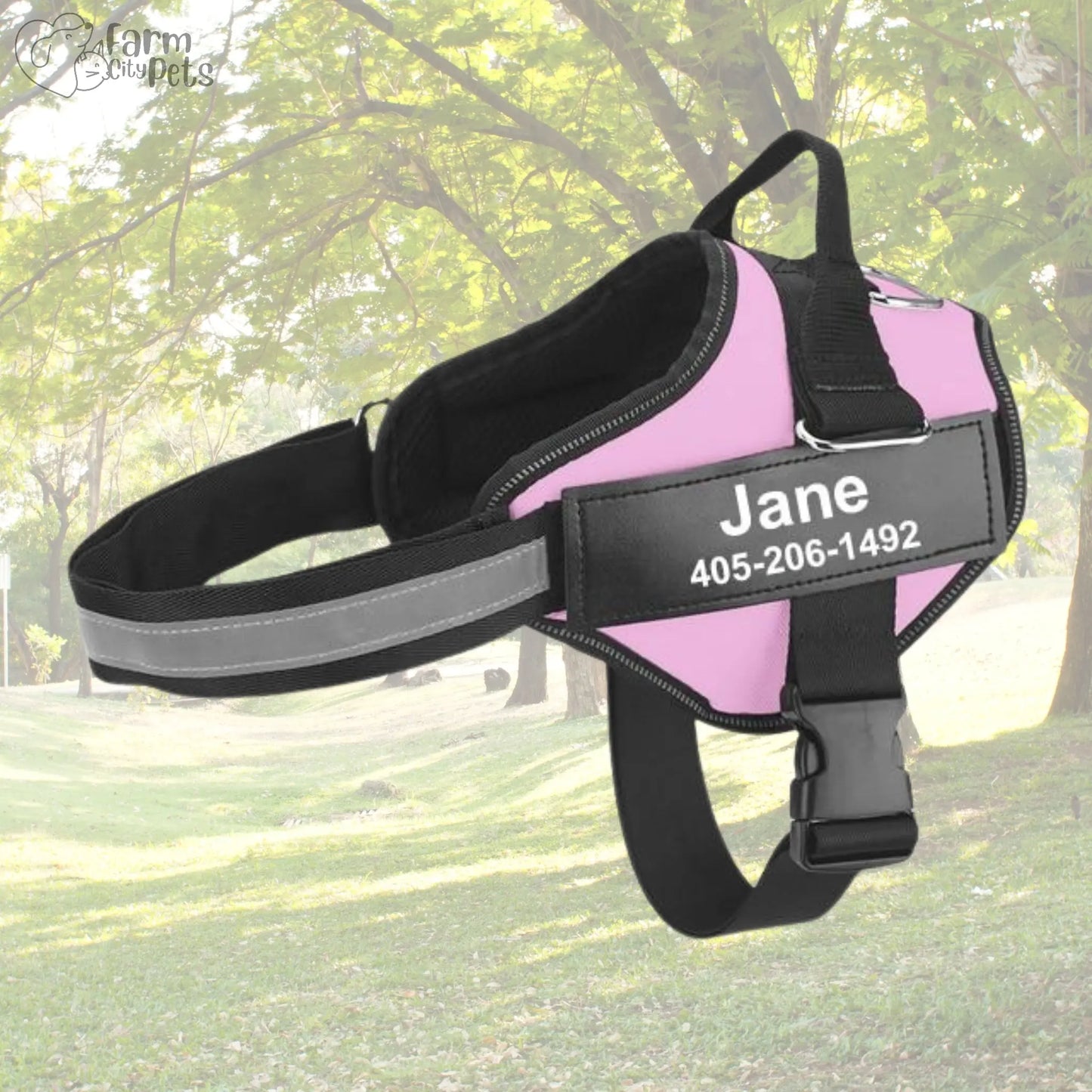 Custom No Pull Reflective Dog Harness - Add Your Pet's Name Farm City Pets