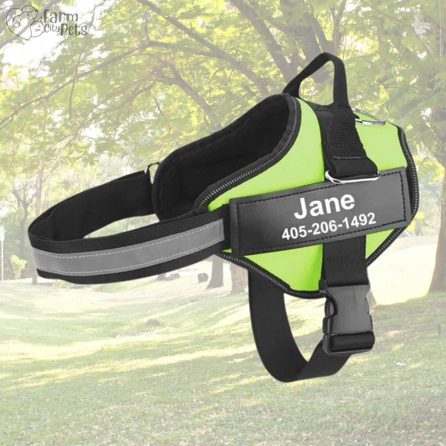 Custom No Pull Reflective Dog Harness - Add Your Pet's Name Farm City Pets