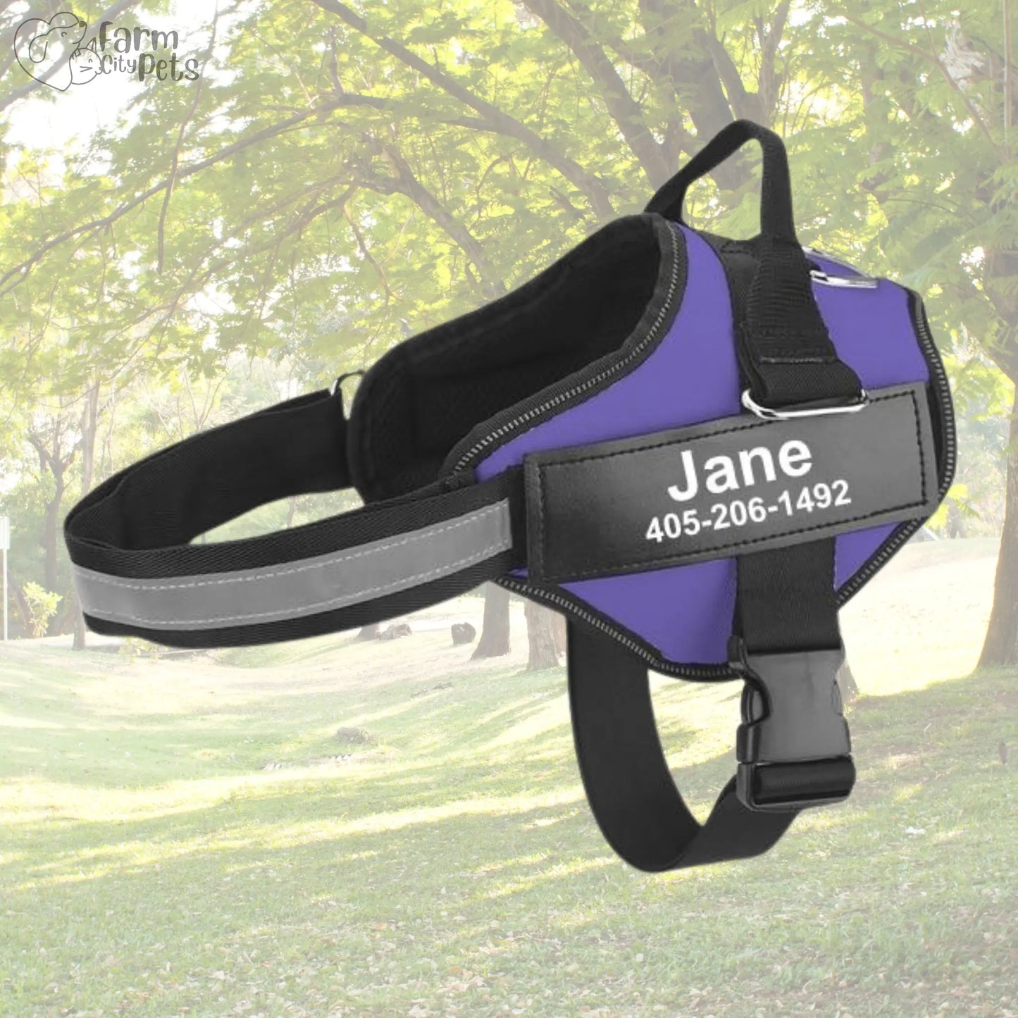 Custom No Pull Reflective Dog Harness - Add Your Pet's Name Farm City Pets