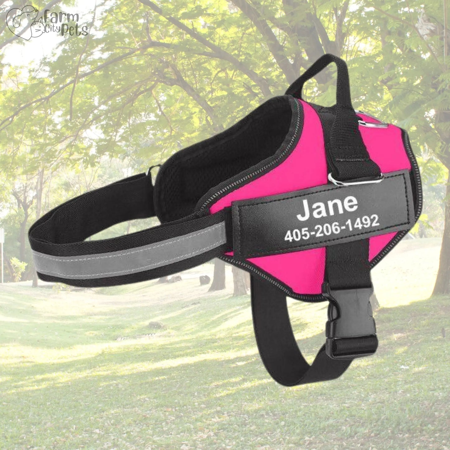 Custom No Pull Reflective Dog Harness - Add Your Pet's Name Farm City Pets
