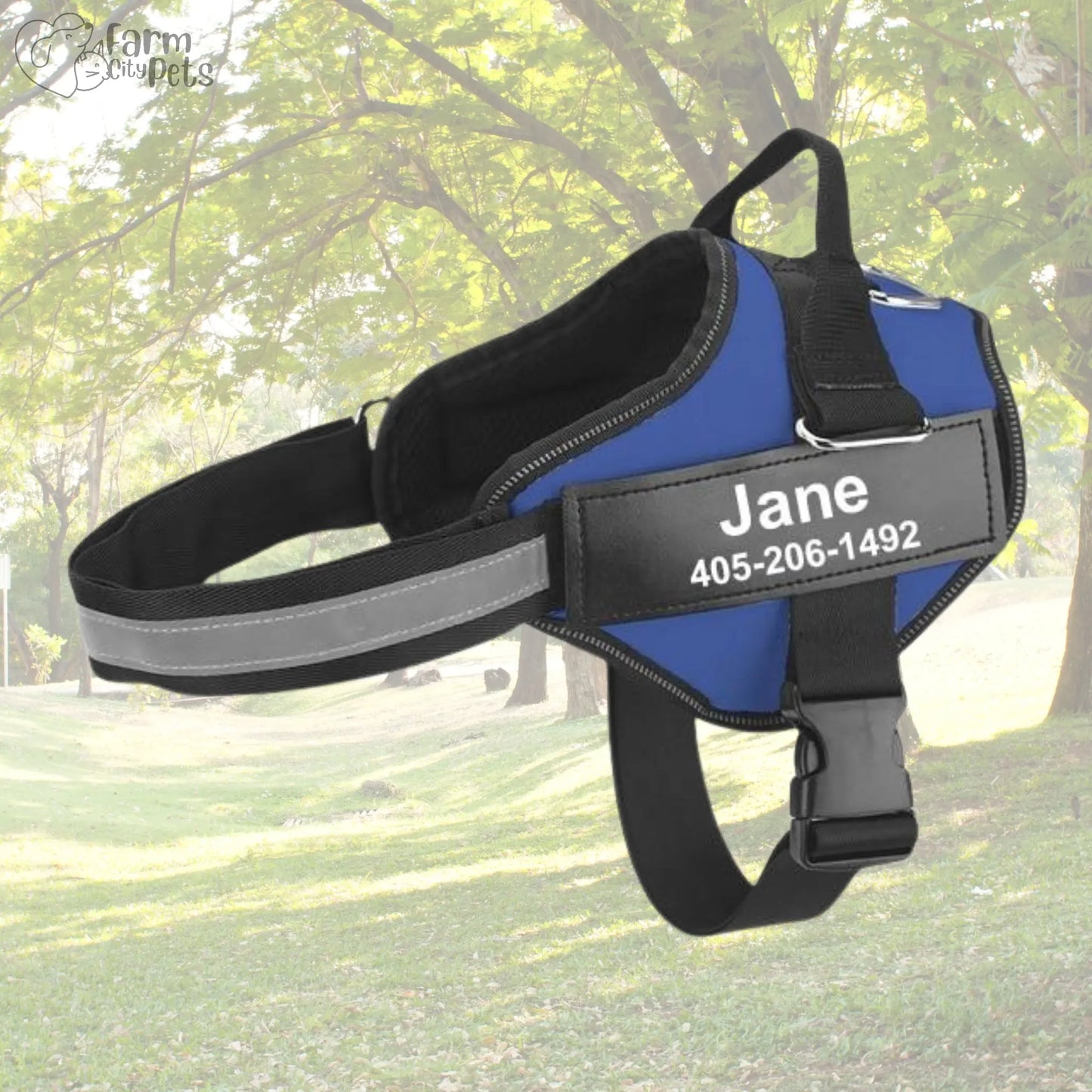 Custom No Pull Reflective Dog Harness - Add Your Pet's Name Farm City Pets