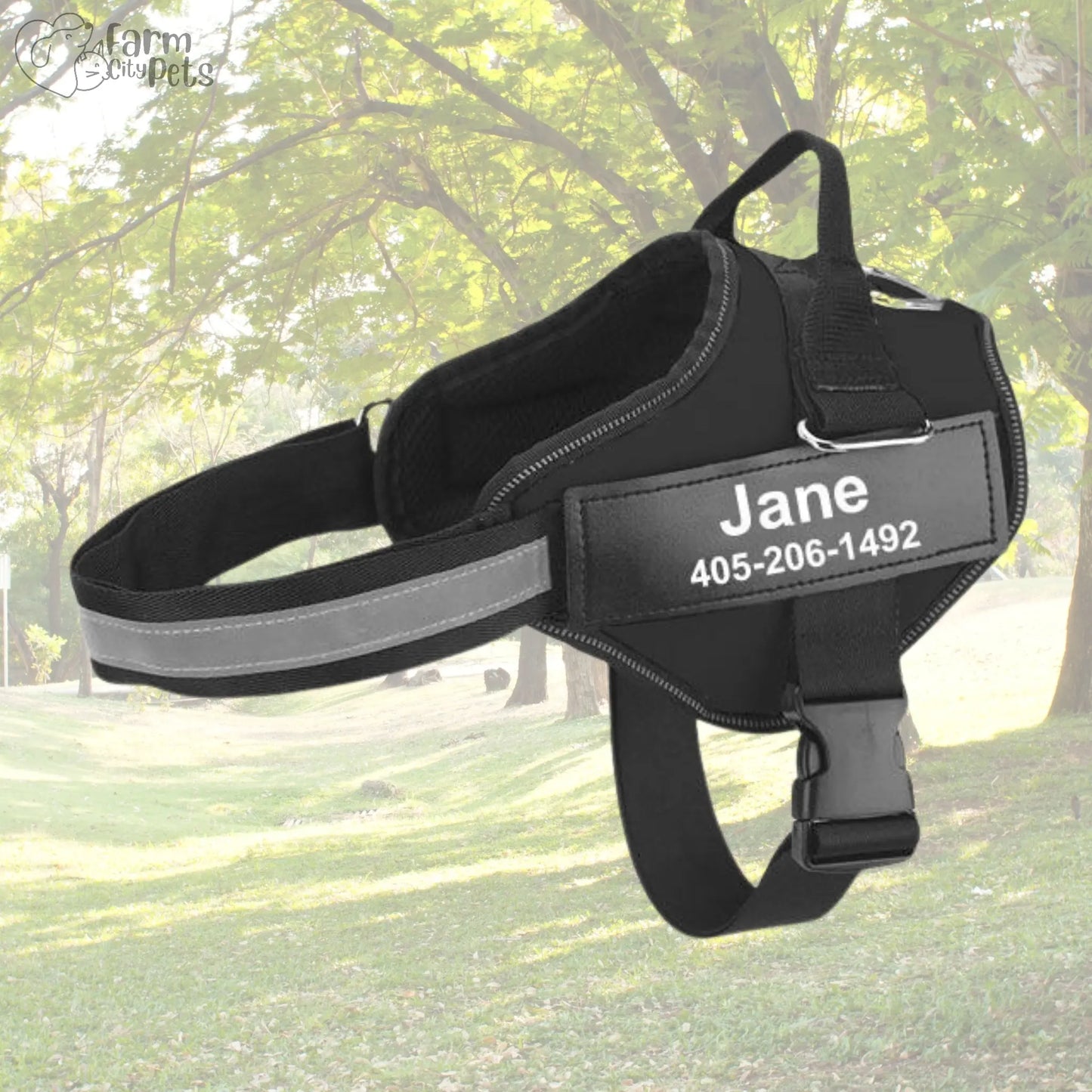 Custom No Pull Reflective Dog Harness - Add Your Pet's Name Farm City Pets