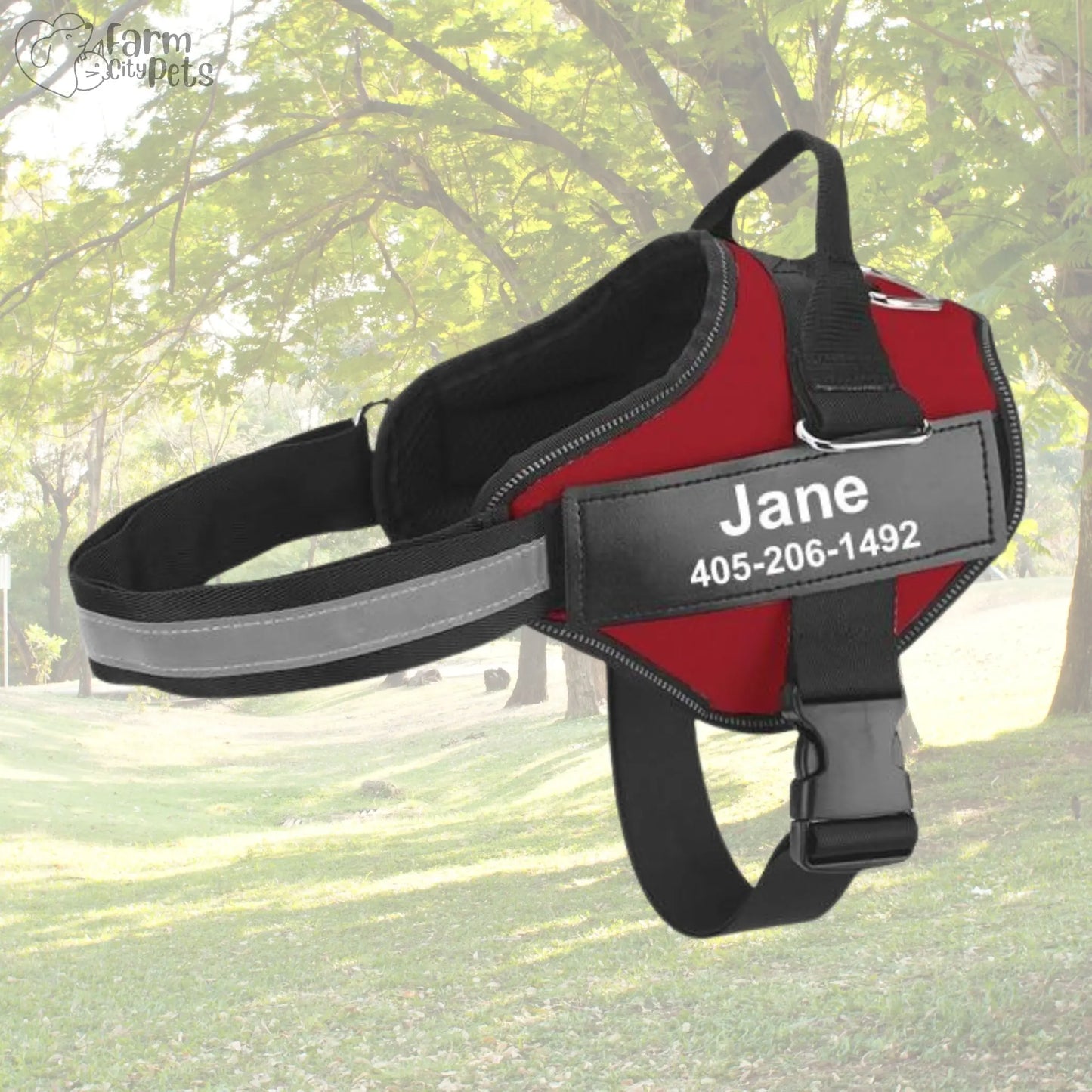 Custom No Pull Reflective Dog Harness - Add Your Pet's Name Farm City Pets