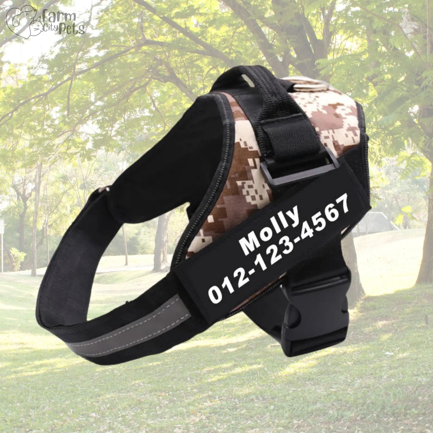 Custom No Pull Reflective Dog Harness - Add Your Pet's Name Farm City Pets