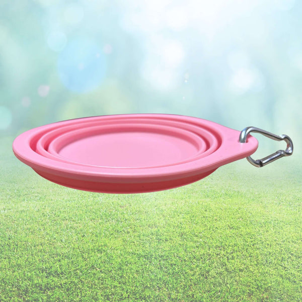 Farm City Pets Collapsible Silicone Travel Bowl - Pink