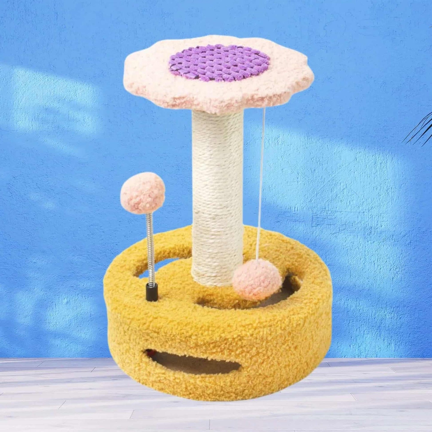 Buy KittyBlossom Compact Cat Scratcher - 35cm with Play Balls