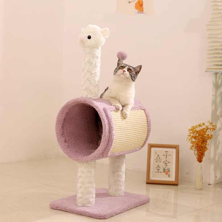 Side angle of compact llama cat playhouse