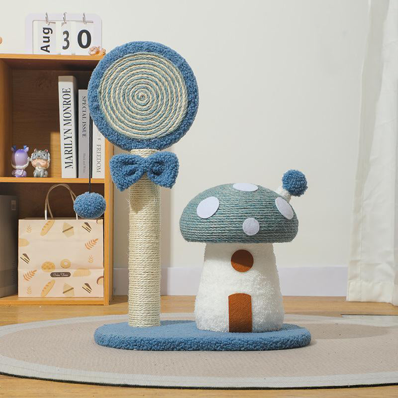 Blue Mushroom Cat Scratcher – Furniture Saver for Kittens Farm City Pets