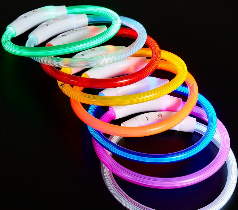 led light dog collar in multiple colours