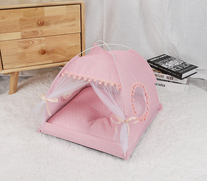 Pretty pet tent for cats and small dogs – pink colour option