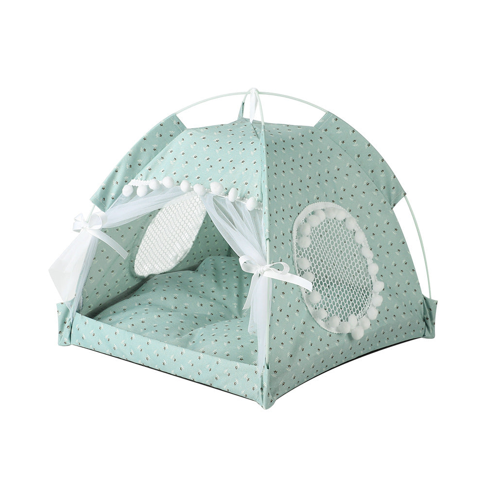 Pretty pet tent for cats and small dogs – green colour option