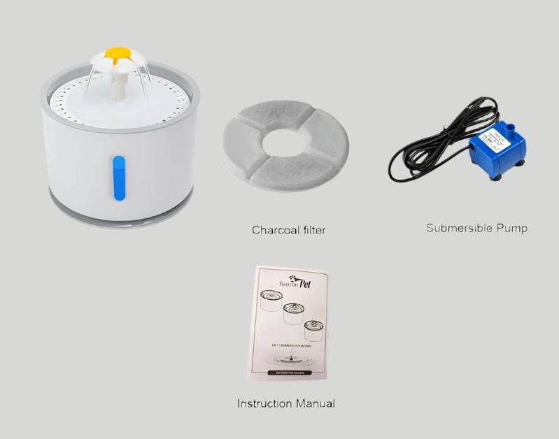 2.4L Automatic Water Fountain with LED & USB Farm City Pets