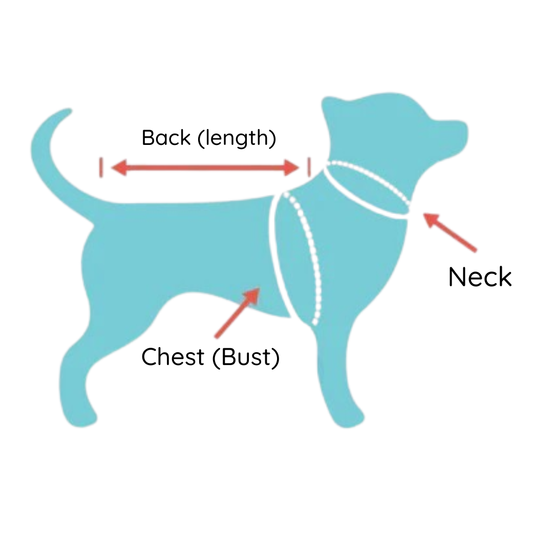 dog puffer vest size measuring guide