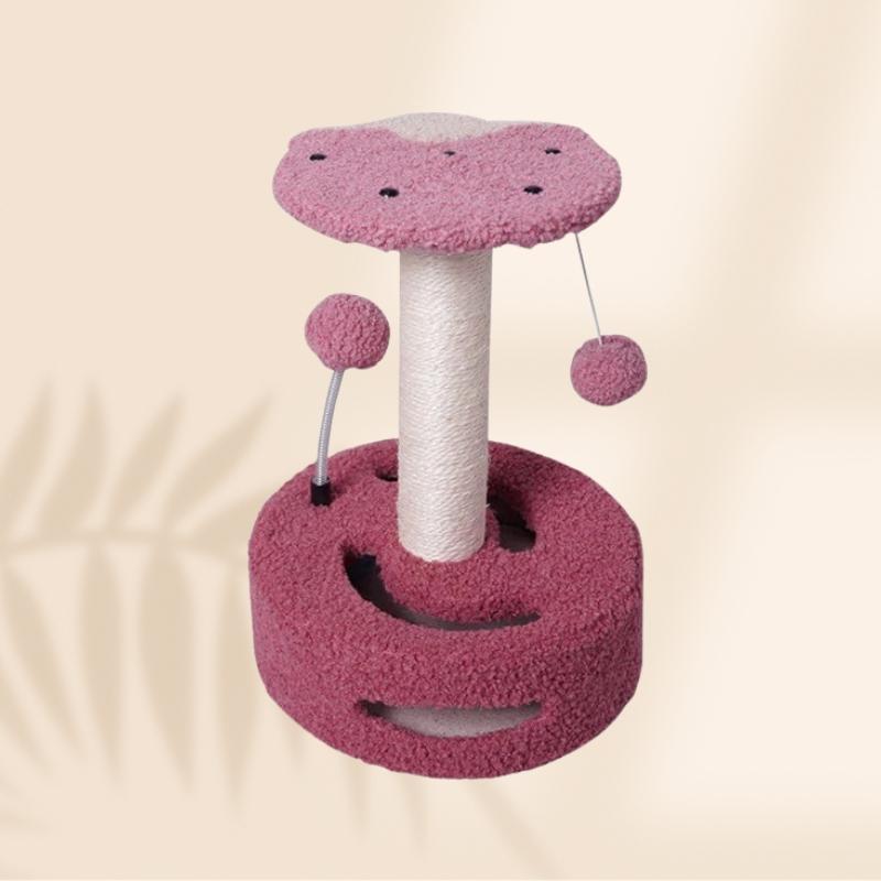 KittyBlossom Compact Cat Scratcher - 35cm with Play Balls