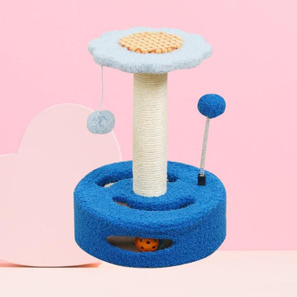 KittyBlossom Compact Cat Scratcher - 35cm with Play Balls