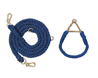 Premium Rope Dog Collar & Leash Set – Gold Hardware