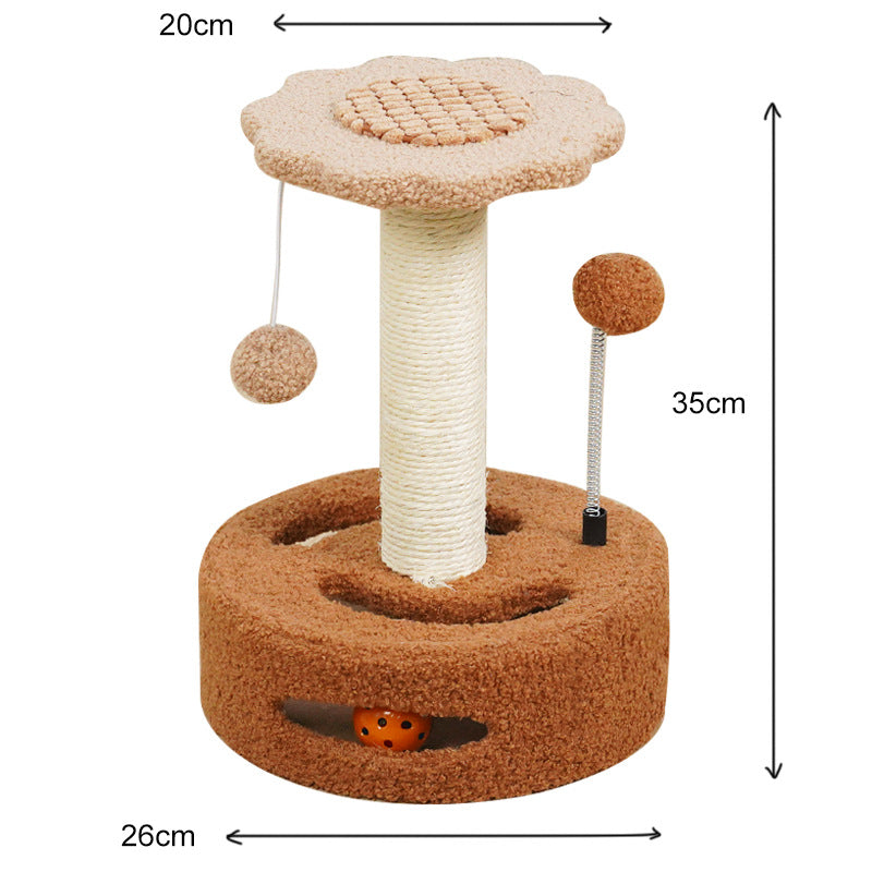 KittyBlossom Compact Cat Scratcher - 35cm with Play Balls