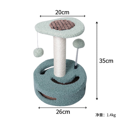 KittyBlossom Compact Cat Scratcher - 35cm with Play Balls