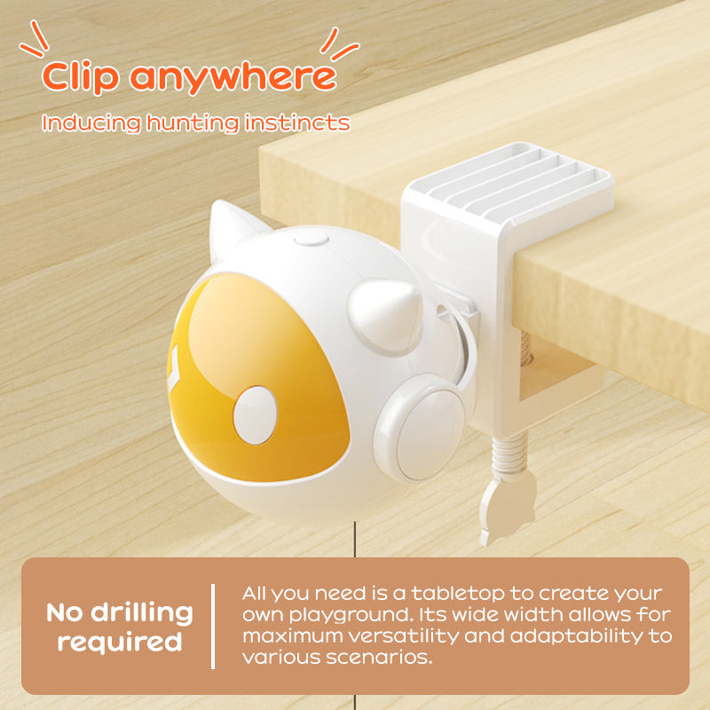 automatic jumping cat teaser ball clipped to table interactive cat toy for indoor cats