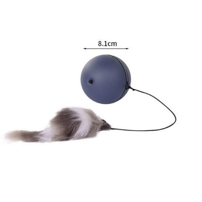 Grey smart rolling cat teaser ball size dimensions