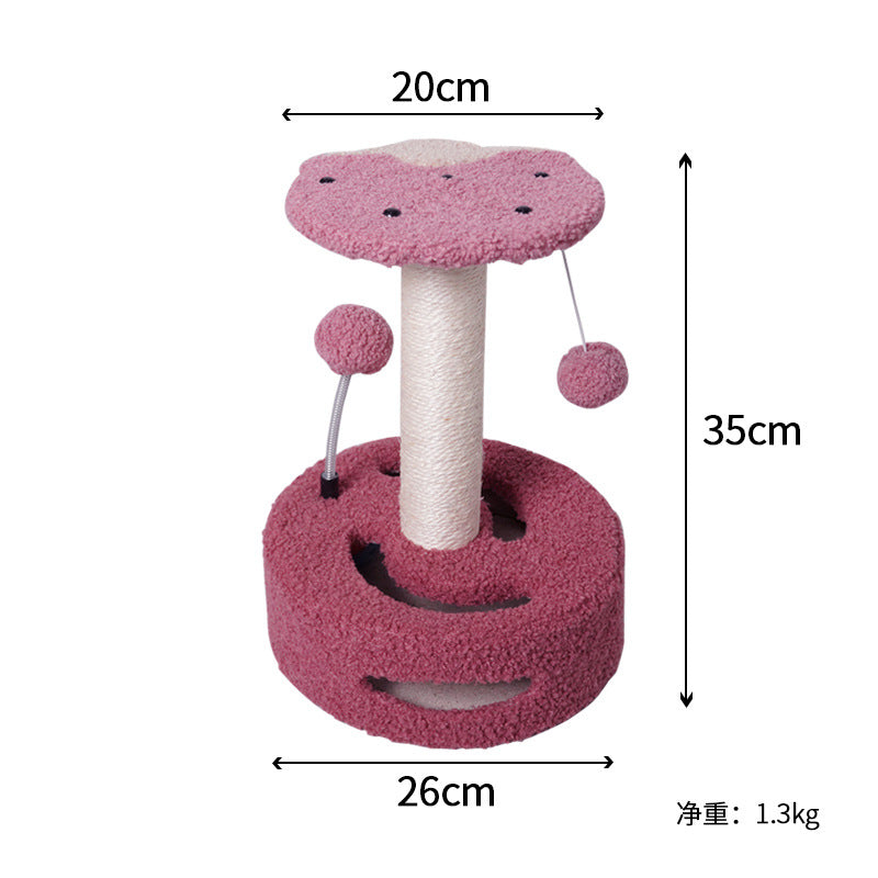 KittyBlossom Compact Cat Scratcher - 35cm with Play Balls