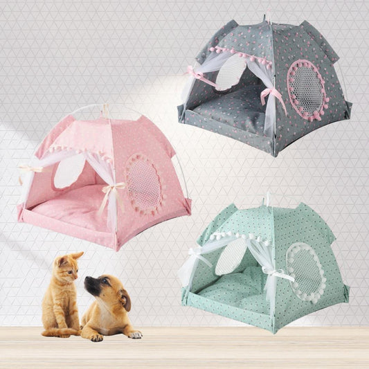 Foldable pet teepee with soft cushion inside