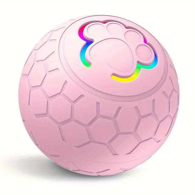 GlowMotion Smart Pet Ball – Interactive Rolling & Bouncing LED Toy Pink Variant