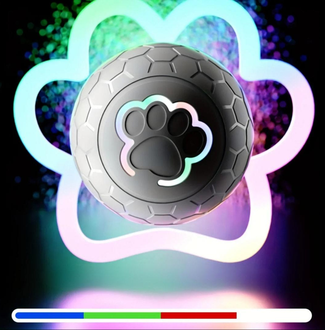 Grey GlowMotion Smart Pet Ball motion-activated LED pet toy