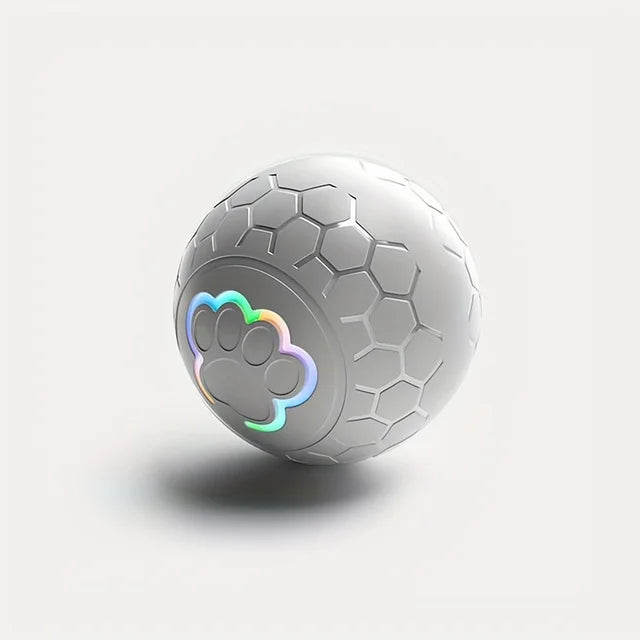 GlowMotion Smart Pet Ball grey variant on light grey background