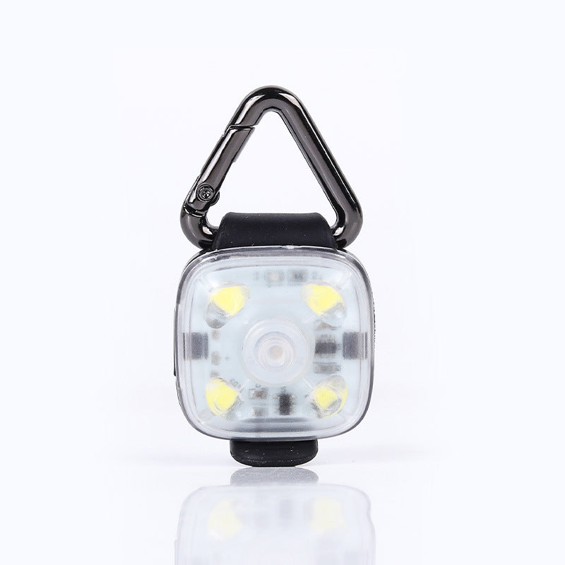 White LED light with carabiner on a white background