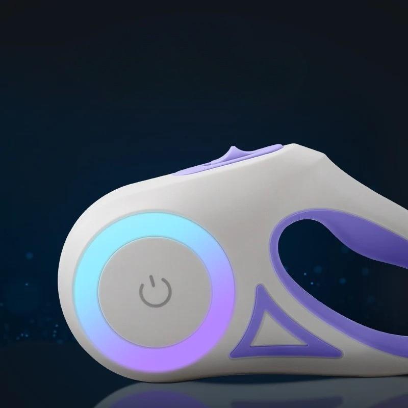 LED Retractable Dog Leash with Light black background lit up