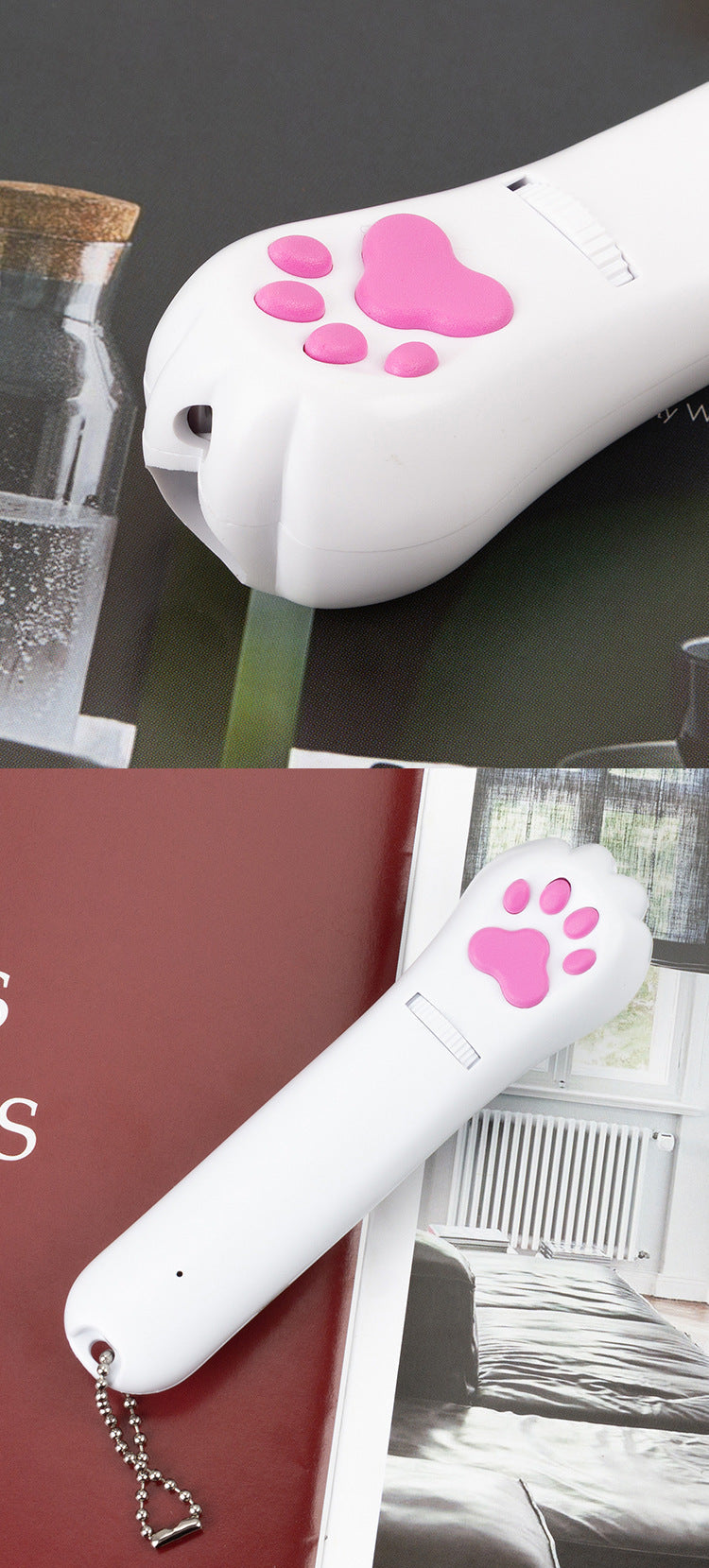 PawBeam on a colourful background showing chain and close up of top