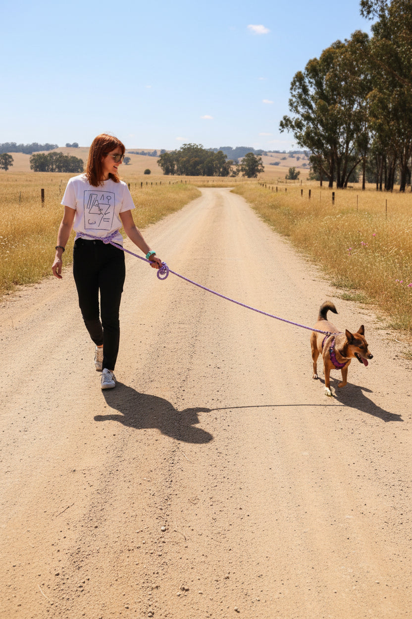 Premium Rope Dog Collar & Leash Set – Gold Hardware