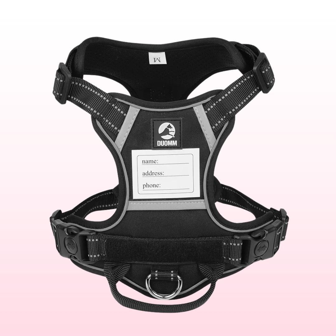 Reflective No-Pull Dog Harness – Anti-Escape, Heavy-Duty Fit for Large Breeds Black 
