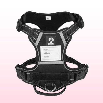 Reflective No-Pull Dog Harness – Anti-Escape, Heavy-Duty Fit for Large Breeds Black 