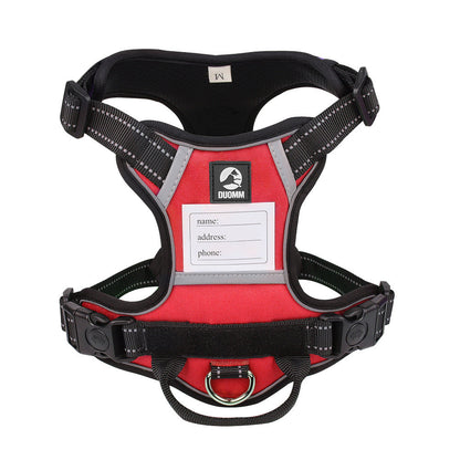 Reflective No-Pull Dog Harness – Anti-Escape, Heavy-Duty Fit for Large Breeds Red White Background