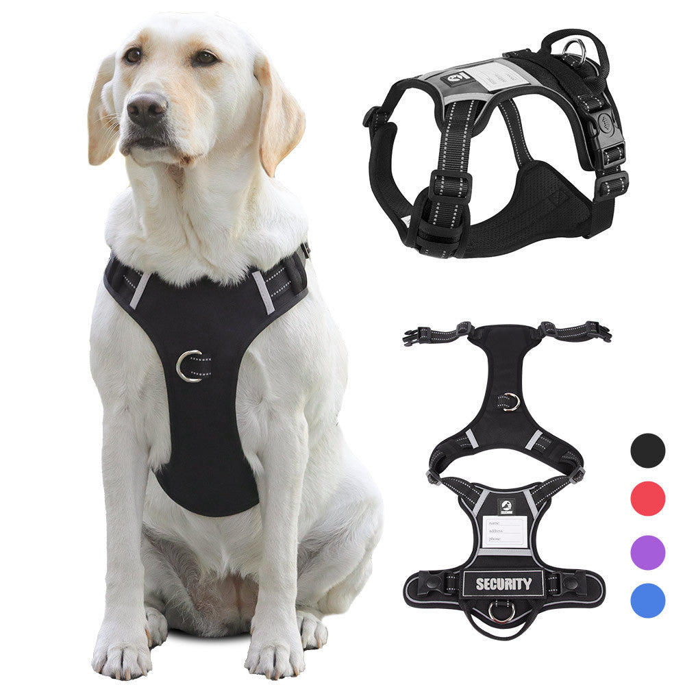 Reflective No-Pull Dog Harness – Anti-Escape, Heavy-Duty Fit for Large Breeds 4 colours perfect fit custom name