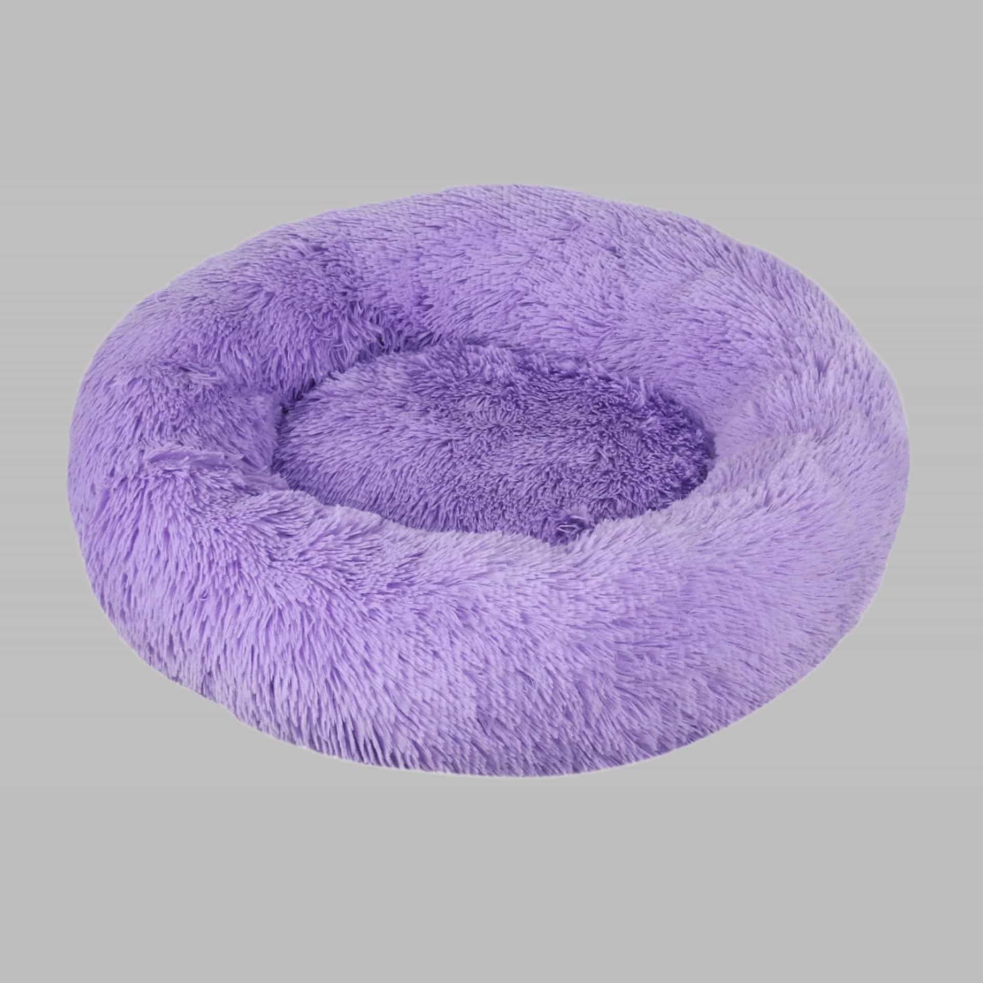 Soft Fluffy Round Pet Bed in Purple Colour