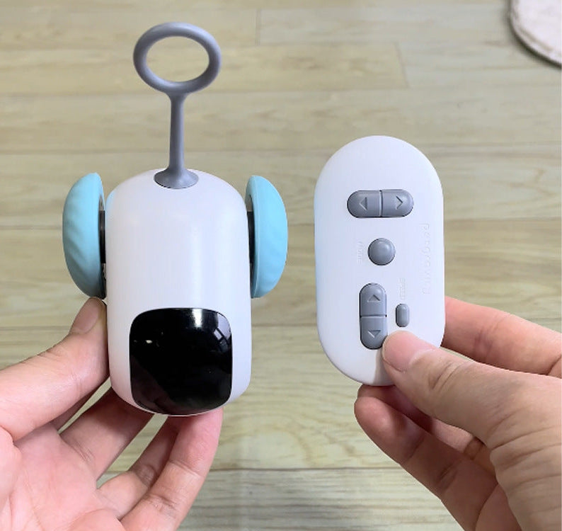 Gravity Motion Cat Car and remote control being help facing the camera with two hand