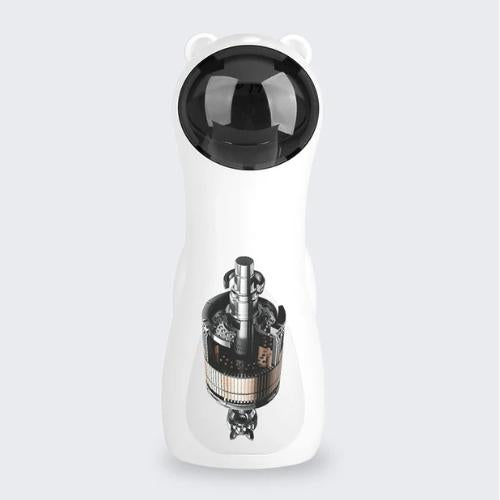 Automatic smart laser cat toy showing inside of unit with mechanism and motor