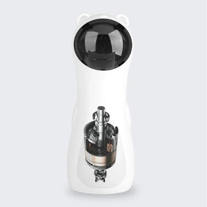 Automatic smart laser cat toy showing inside of unit with mechanism and motor