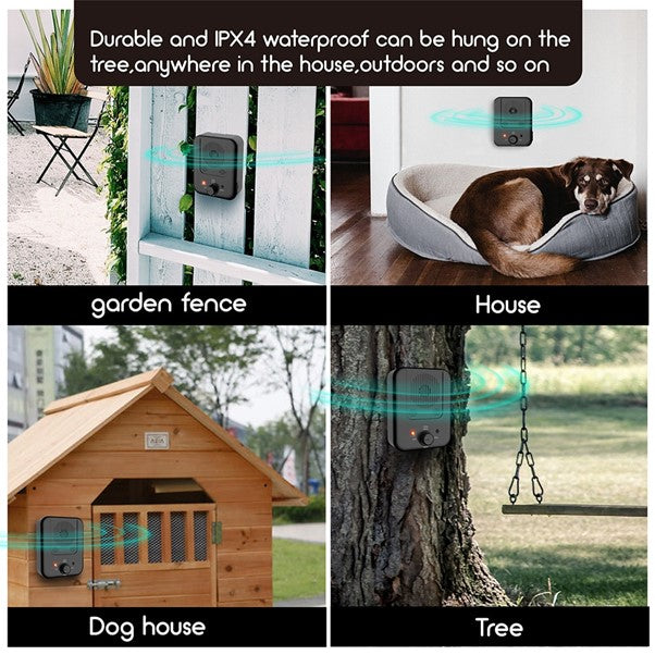 BarkLogic Ultrasonic Trainer placed in different places in and out of the home