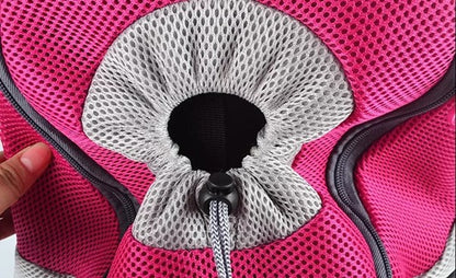 Breathable Outdoor Adventure Backpack close up of opening of red backpack