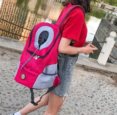 Breathable Outdoor Adventure Backpack -woman carrying red backpack