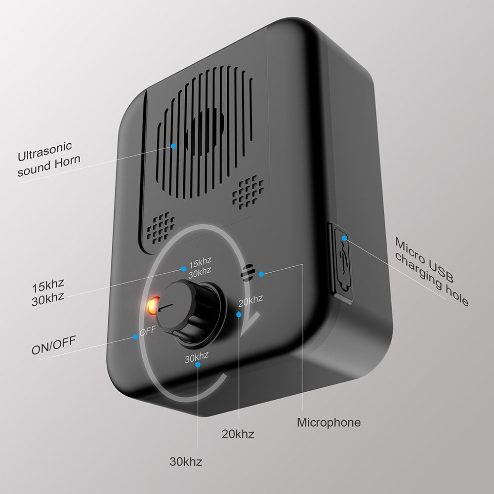 Side profile of BarkLogic dog trainer with dials visible

