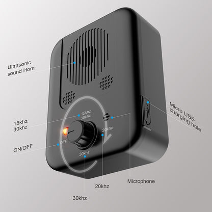 Side profile of BarkLogic dog trainer with dials visible

